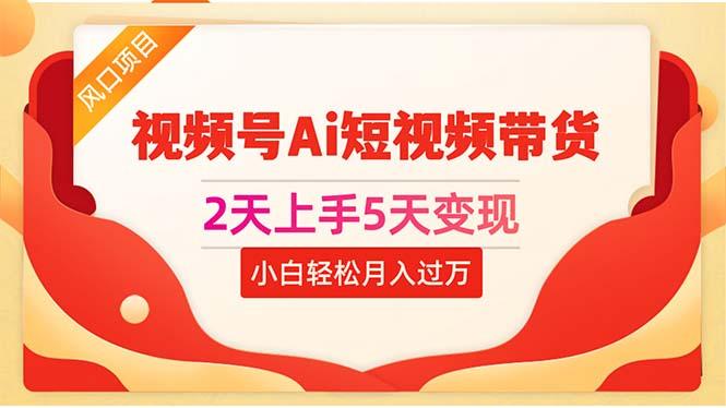 2天上手5天变现视频号Ai短视频带货0粉丝0基础小白轻松月入过万-精品虚拟资源库
