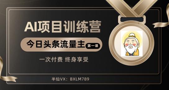 AI项目系列训练营（公众号流量主与今日头条篇）【揭秘】-精品虚拟资源库