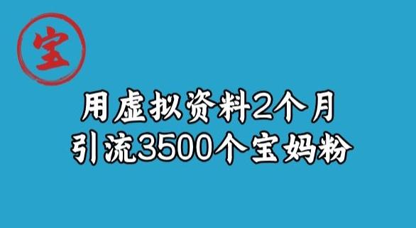 宝哥虚拟资料项目，2个月引流3500个宝妈粉-精品虚拟资源库