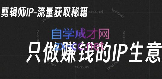 小钱老师·剪辑师个人ip流量思维与运营策略课-精品虚拟资源库