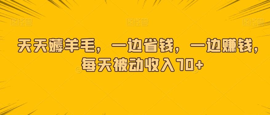 天天薅羊毛，一边省钱，一边赚钱，每天被动收入70+-精品虚拟资源库