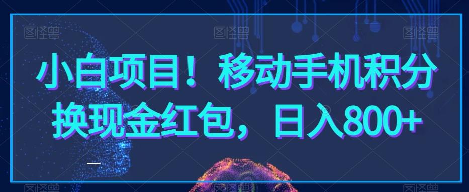 小白项目！移动手机积分换现金红包，日入800+-精品虚拟资源库