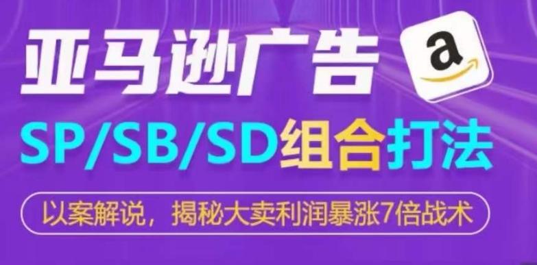亚马逊SP/SB/SD广告组合打法，揭秘大卖利润暴涨7倍战术-精品虚拟资源库