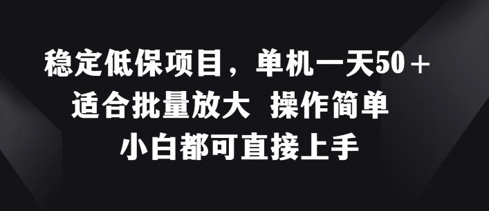 稳定低保项目，单机一天50+适合批量放大 操作简单 小白都可直接上手【揭秘】-精品虚拟资源库