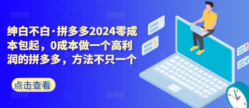 拼多多2024零成本包起，0成本做一个高利润的拼多多，方法不只一个-精品虚拟资源库