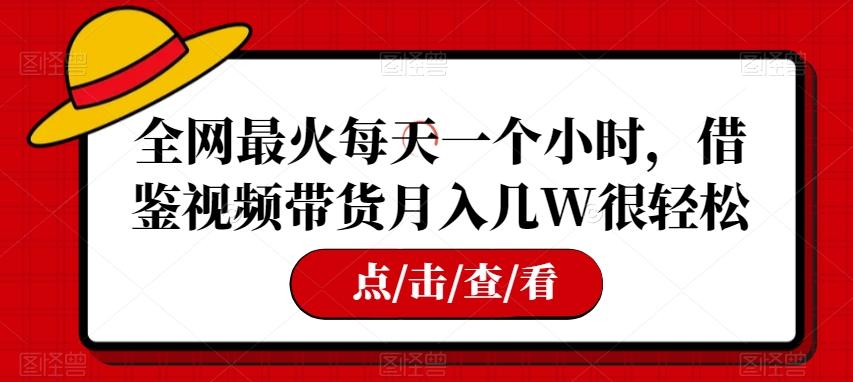 全网最火每天一个小时，借鉴视频带货月入几W很轻松【揭秘】-精品虚拟资源库