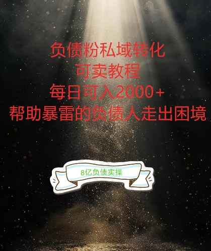 负债粉掘金计划，帮助负债者解决问题，债务规划，债务重组，最好的变现方式【揭秘】-精品虚拟资源库