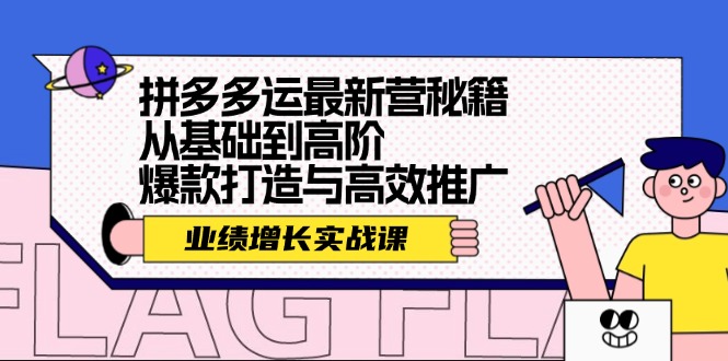 拼多多运最新营秘籍：业绩 增长实战课，从基础到高阶，爆款打造与高效推广-精品虚拟资源库