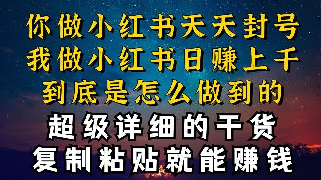 都知道小红书能引流私域变现，可为什么我能一天引流几十人变现上千，但你却频频封号违规被限流【揭秘】-精品虚拟资源库