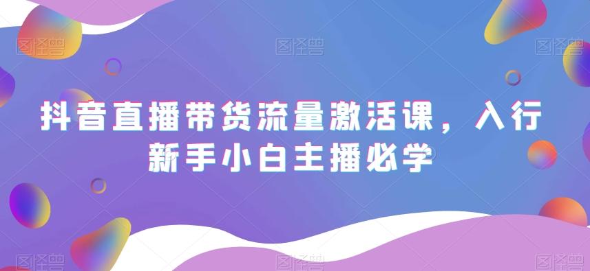 抖音直播带货流量激活课，入行新手小白主播必学-精品虚拟资源库