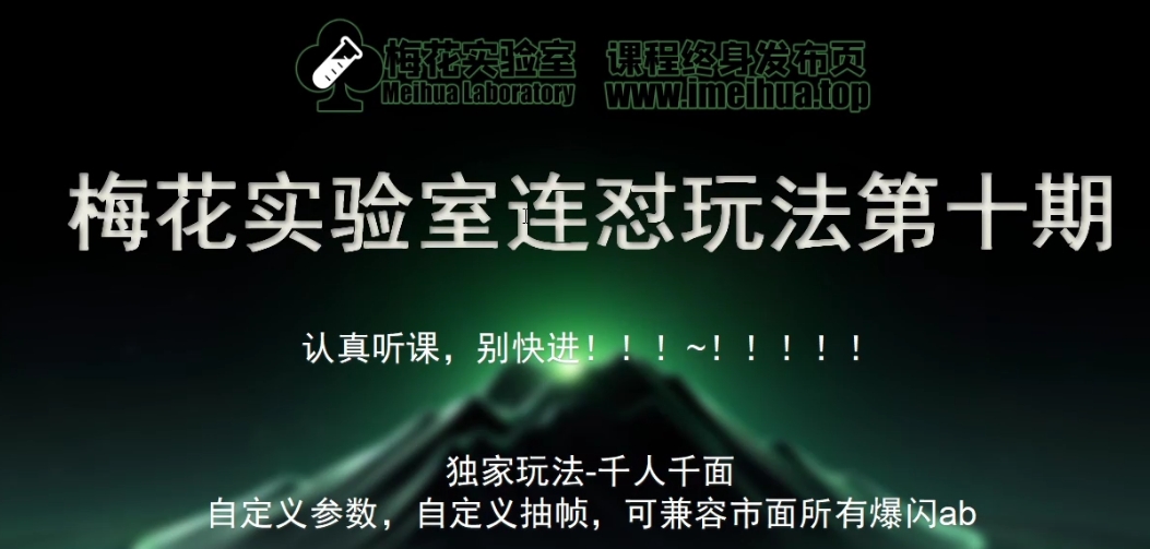 梅花实验室社群专享课视频号连怼玩法第十期课程+第二部分-FF助手全新高自由万能爆闪AB处理-精品虚拟资源库