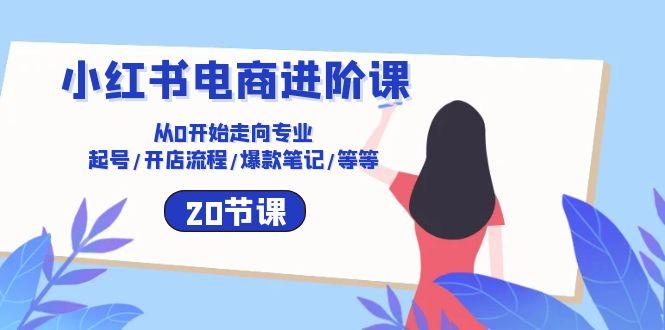 小红书电商进阶课：从0开始走向专业 起号/开店流程/爆款笔记/等等(20节-精品虚拟资源库