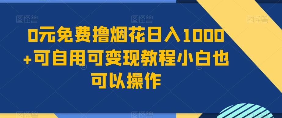 0元免费撸烟花日入1000+可自用可变现教程小白也可以操作，永久免费更新链接-精品虚拟资源库