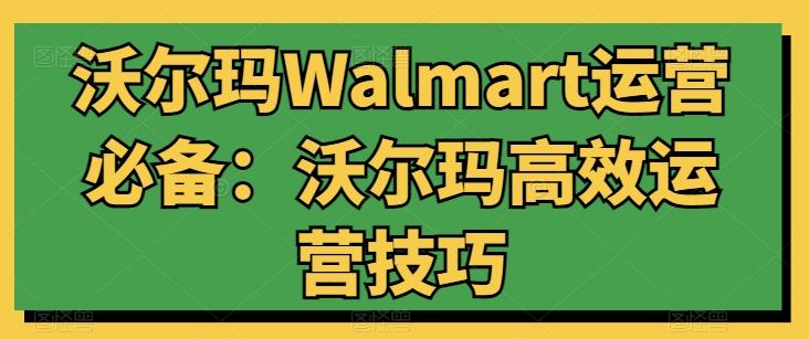 沃尔玛Walmart运营必备：沃尔玛高效运营技巧-精品虚拟资源库