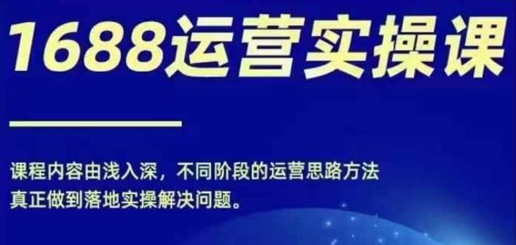 1688实操运营课，零基础学会1688实操运营，电商年入百万不是梦-精品虚拟资源库