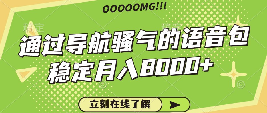 骚气的导航语音包，自用的同时还可以作为项目操作，月入8000+-精品虚拟资源库