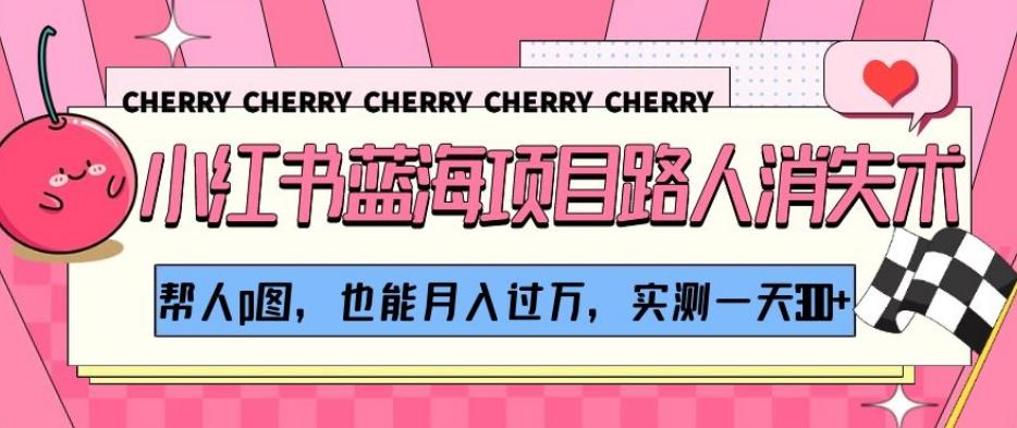 小红书蓝海项目路人消失术，帮人p图，也能月入过万，实测一天300+【揭秘】-精品虚拟资源库