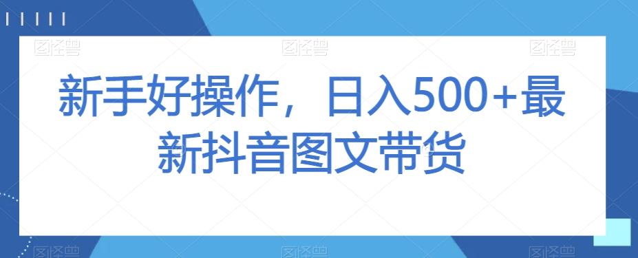 新手好操作，日入500+最新抖音图文带货【揭秘】-精品虚拟资源库