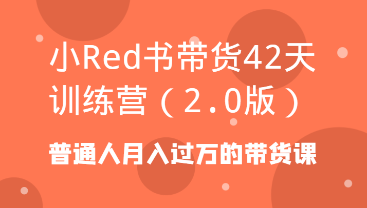 小Red书带货42天训练营(2.0版)普通人月入过万的带货课-精品虚拟资源库