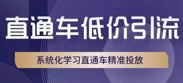 直通车低价引流课，系统化学习直通车精准投放-精品虚拟资源库