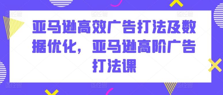 亚马逊高效广告打法及数据优化，亚马逊高阶广告打法课-精品虚拟资源库