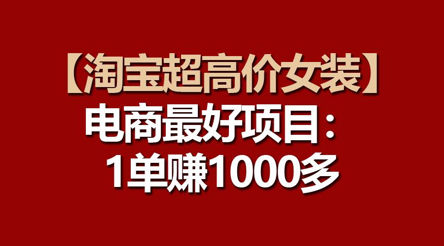 【淘宝超高价女装】电商最好项目：一单赚1000多-精品虚拟资源库