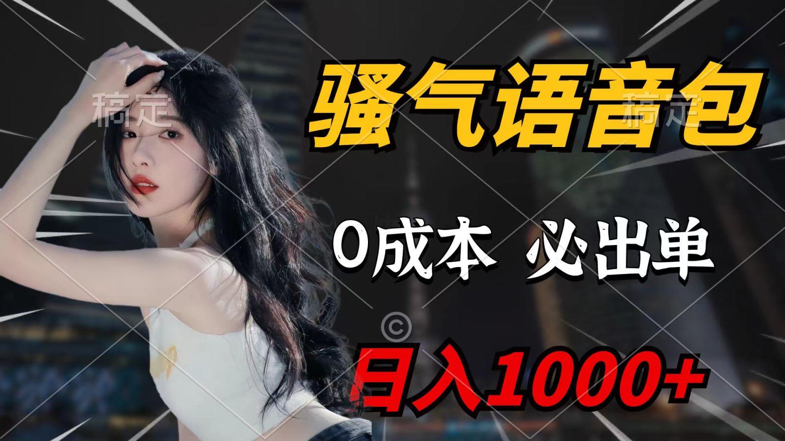 (9701期)骚气语音包，0成本一天1000+，闭着眼也能出单，详细教程！-精品虚拟资源库