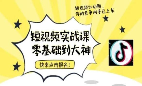 短视频零基础落地实操训练营，短视频实战课零基础到大神-精品虚拟资源库