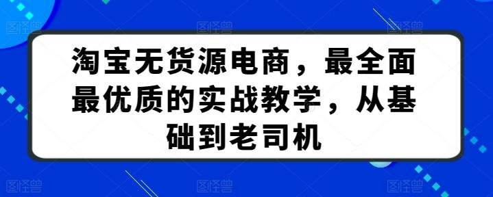 淘宝无货源电商，最全面最优质的实战教学，从基础到老司机-精品虚拟资源库