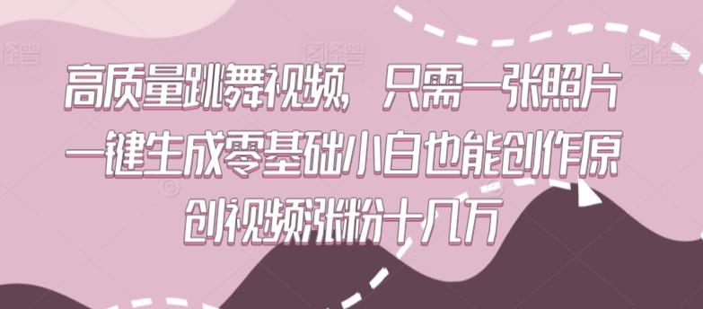 高质量跳舞视频，只需一张照片一键生成零基础小白也能创作原创视频涨粉十几万【揭秘】-精品虚拟资源库