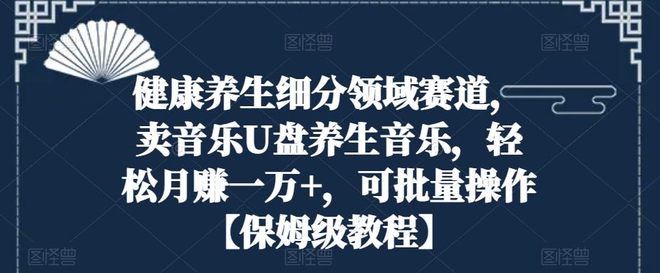 健康养生细分领域赛道，卖音乐U盘养生音乐，轻松月赚一万+，可批量操作【保姆级教程】-精品虚拟资源库