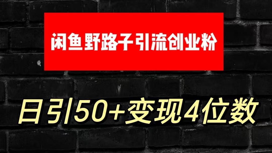 大眼闲鱼野路子引流创业粉，日引50+单日变现四位数-精品虚拟资源库