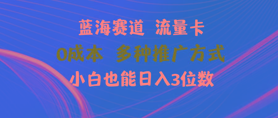 蓝海赛道 流量卡 0成本 小白也能日入三位数-精品虚拟资源库