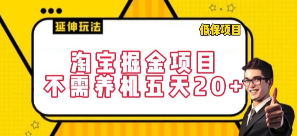 淘宝掘金项目，不需养机，五天20+，每天只需要花三四个小时【揭秘】-精品虚拟资源库
