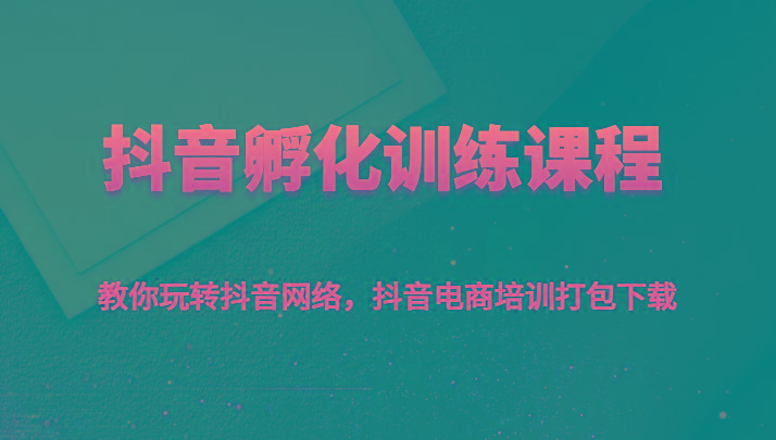 抖音孵化训练课程-教你玩转抖音网络，抖音电商培训打包下载-精品虚拟资源库