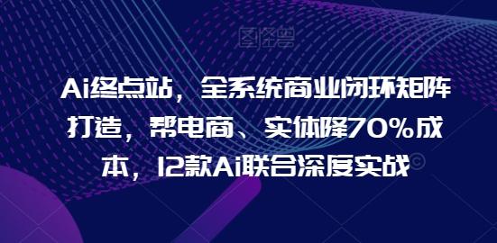 Ai终点站，全系统商业闭环矩阵打造，帮电商、实体降70%成本，12款Ai联合深度实战-精品虚拟资源库