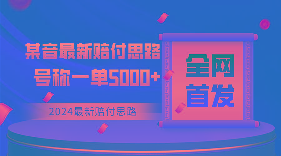 全网首发，2024最新某音赔付思路，号称一单收益5000+-精品虚拟资源库