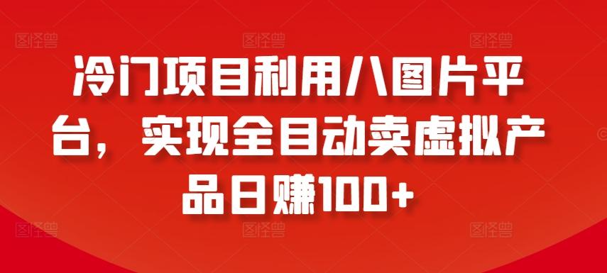 冷门项目利用八图片平台，实现全目动卖虚拟产品日赚100+【揭秘】-精品虚拟资源库