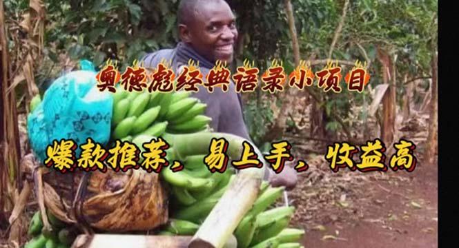 奥德彪经典语录小项目，爆款推荐，易上手，收益高-精品虚拟资源库