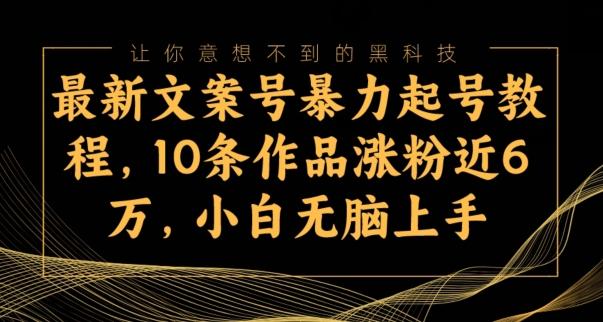 最新文案号暴力起号教程，10条作品涨粉近6万，小白无脑上手-精品虚拟资源库