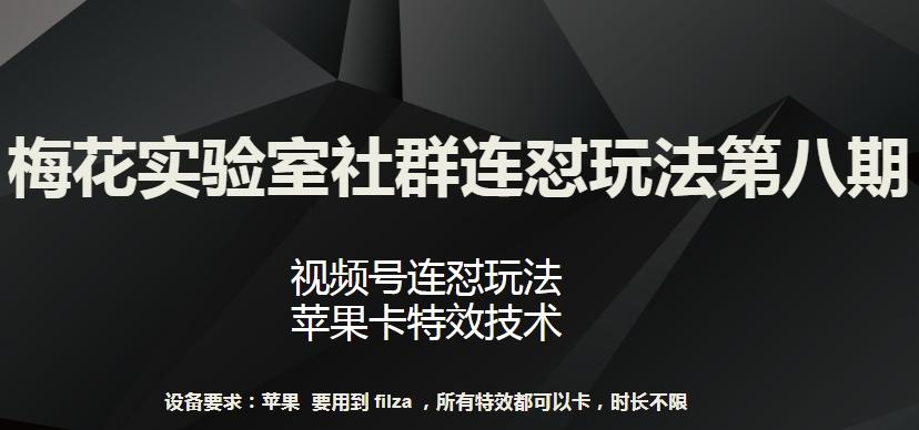 梅花实验室社群连怼玩法第八期，视频号连怼玩法 苹果卡特效技术【揭秘】-精品虚拟资源库