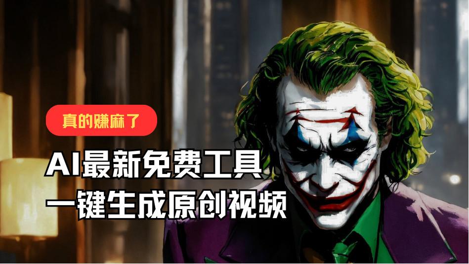 最新免费AI工具，一键生成原创视频，佛系搬运，轻松月入10000+！-精品虚拟资源库