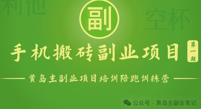 手机搬砖小副业项目训练营1.0，实测1小时收益50+，一部手机轻松日入100+-精品虚拟资源库