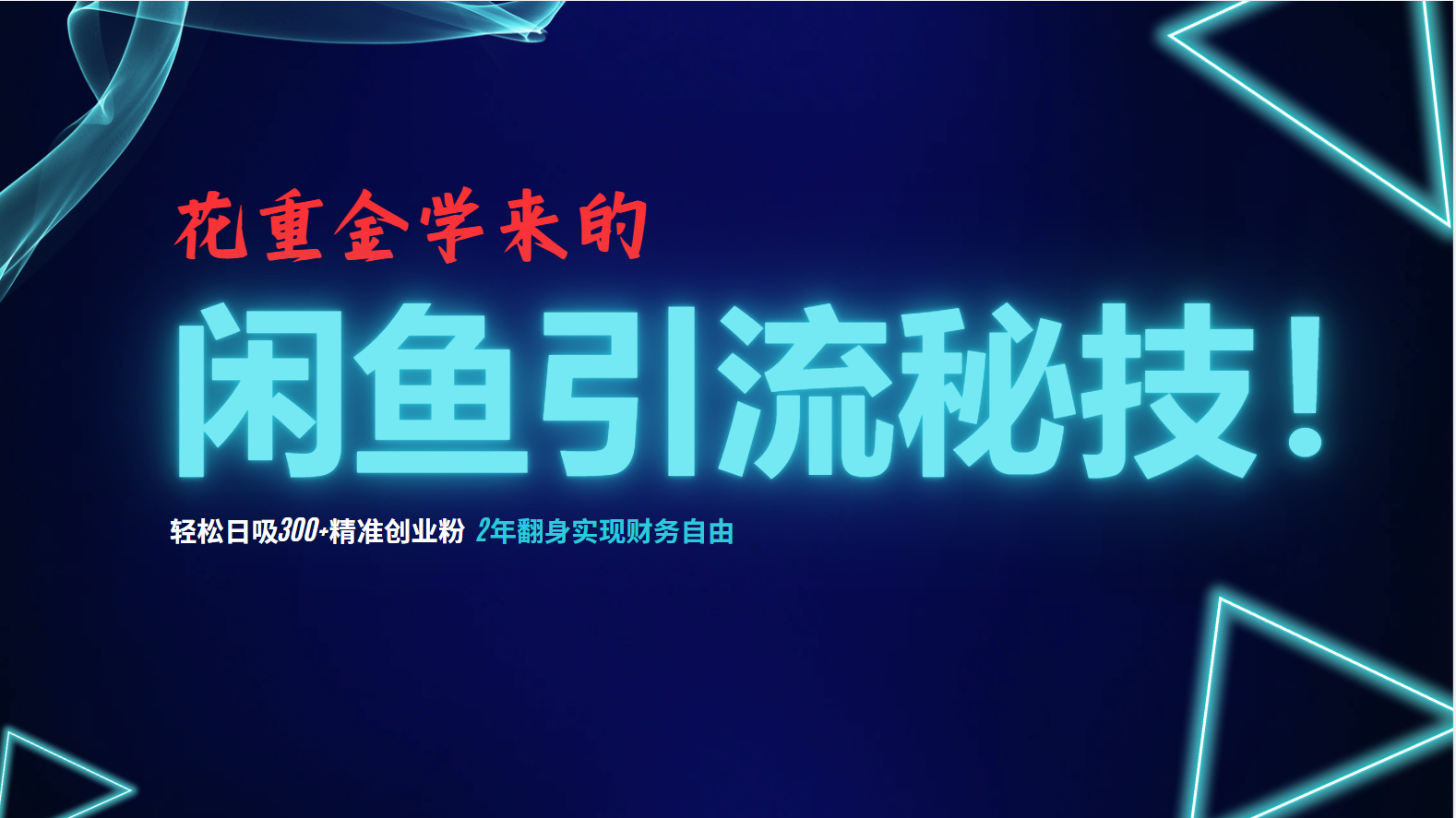 花重金学来的闲鱼引流秘技！轻松日吸300+精准创业粉，每天躺赚5000+，2…-精品虚拟资源库