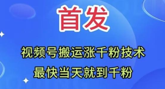 全网首发：视频号无脑搬运涨千粉技术，最快当天到千粉【揭秘】-精品虚拟资源库