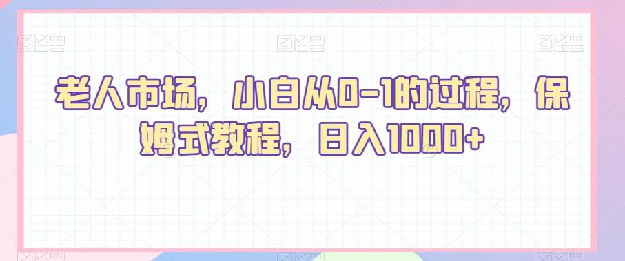老人市场，小白从0-1的过程，保姆式教程，日入1000+-精品虚拟资源库