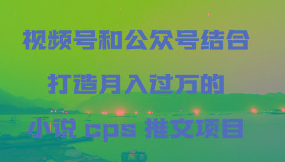 视频号和公众号结合打造月入过万的小说cps推文项目，包括市面上面的各种思路详解-精品虚拟资源库