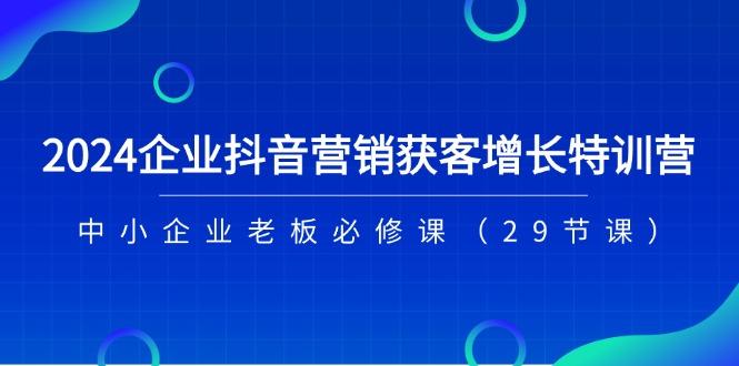 2024企业抖音-营销获客增长特训营，中小企业老板必修课(29节课-精品虚拟资源库