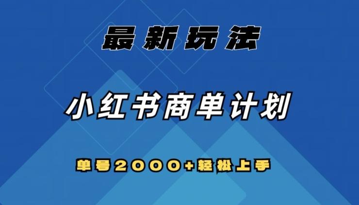 全网首发，小红书商单计划最新玩法，单号2000+可扩大可复制【揭秘】-精品虚拟资源库