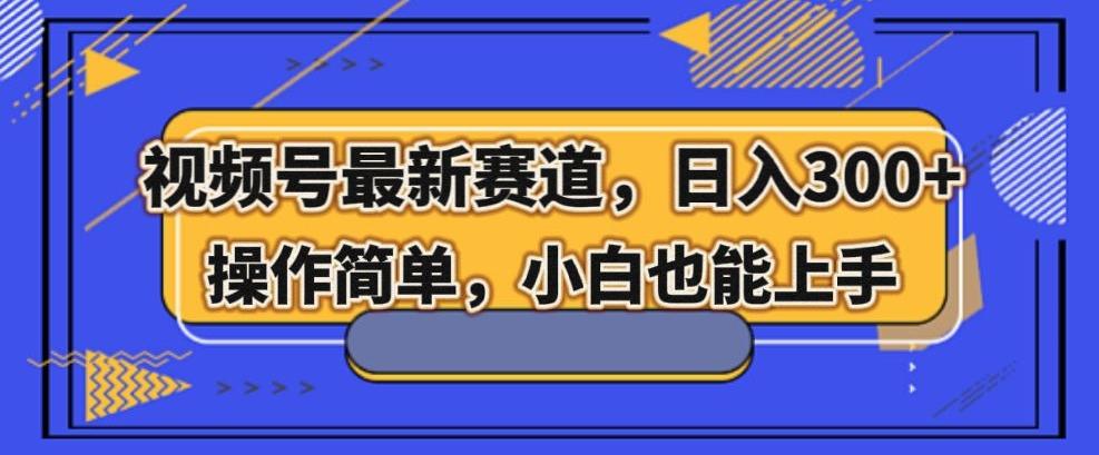 视频号最新赛道，日入300+，新手小白轻松掌握-精品虚拟资源库